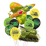 Boy Birthday Party Decoration Balloons, Tank Balloons, Army Tank Camouflage Balloons, Army Theme...