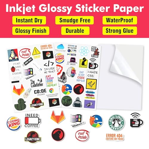 Image of Photo Paper Adhesive Paper Printable Vinyl (Printable Vinyl Sheets A4 SIZE) Sparkle Lamination Transparent Sticker Paper A4 Clear Heat Laminating Film for Documents, Photos & Crafts (Pack 5+5)
