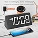 DreamSky Wooden Digital Alarm Clocks for Bedrooms - Electric Desk Clock with Large Numbers, USB Port, Loud Alarm for Heavy Sleepers, Adjustable Volume, Dimmer, DST, Wood Décor Gifts, Adapter Powered