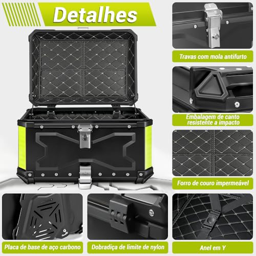 65L Bau para Moto, Baú Moto, Baú para Moto, Bau Moto, Bauleto, Bau de Moto, Aluminum Tailgate 65L, M