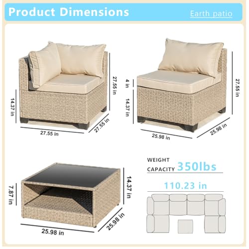10-Piece-Wicker-Patio-Furniture-Set-Outdoor-Conversation-Set-Sectional-Sofa-with-Water-Resistant-Thick-Cushions-and-Coffee-Table-Beige 10 Piece Wicker Patio Furniture Set Outdoor Conversation Set Sectional Sofa with Water Resistant Thick Cushions and Coffee Table Beige