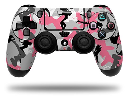 WraptorSkinz Skin compatible with Sony PS4 Dualshock Controller PlayStation 4 Original Slim and Pro Sexy Girl Silhouette Camo Pink (CONTROLLER NOT INCLUDED)