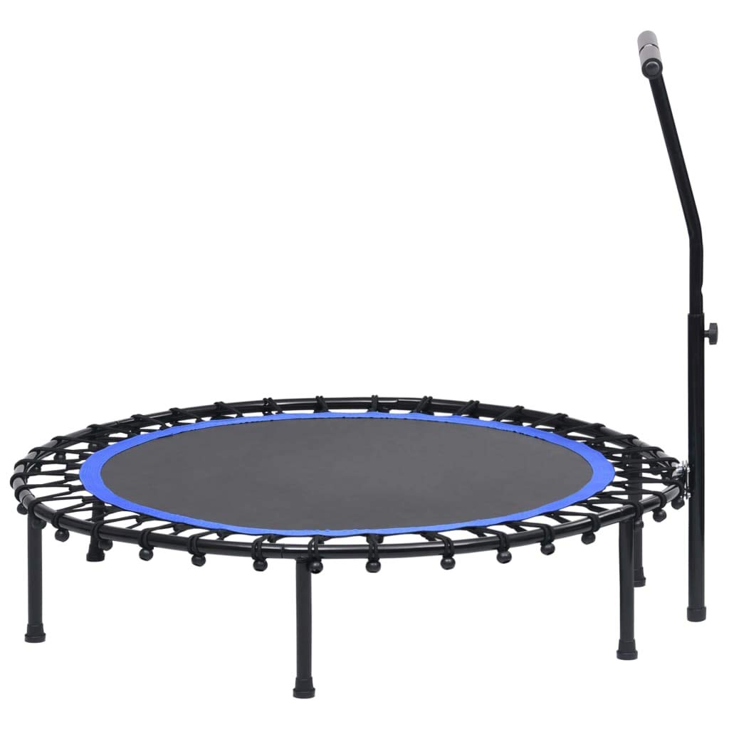 Fitness-Trampolin mit Griff 122 cm für Garten, Indoor, Outdoor, Kinder, Sport, Bewegung, mit Sicherheitsnetz, wetterfest, klappbar, mit Randabdeckung, ideal für Training, Spiel und Freizeit