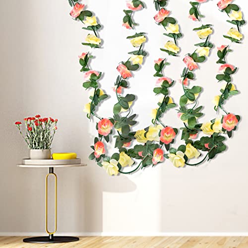 Jjyhehot Artificial Rose Vine Flower Garland For Mother's Day, Fake Rose Plants For Hotel Wedding Home Party Garden Walls Craft Art Decor #TOP6