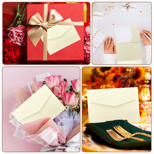 WYAN 12 Stück Elfenbeinweiß Umschlag, Hochzeit Einladungspapier, Tri-Fold Brautpartys Hochzeiten Einladungskarten für Geburtstag, Graduierung, Party, Hochzeit Brautdusche Geburtstag Dankeskarte