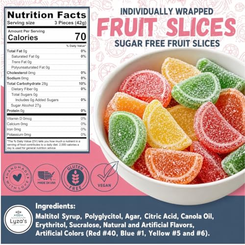 Jelly Fruit Slices sin azúcar bolsa 2 lbs miniatura 2