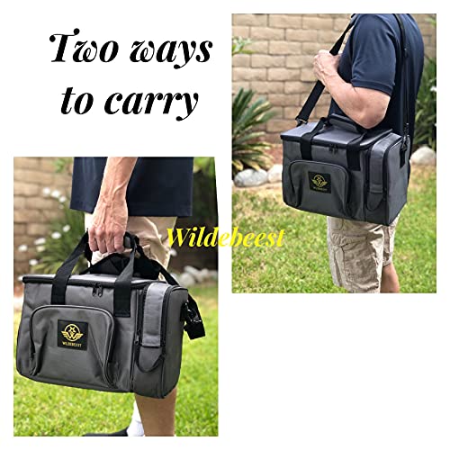 Wildebeest Large Lunch Box Insulated Leakproof Cooler Bag Reusable Lunch Bag For Adult (Grey) #TOP3