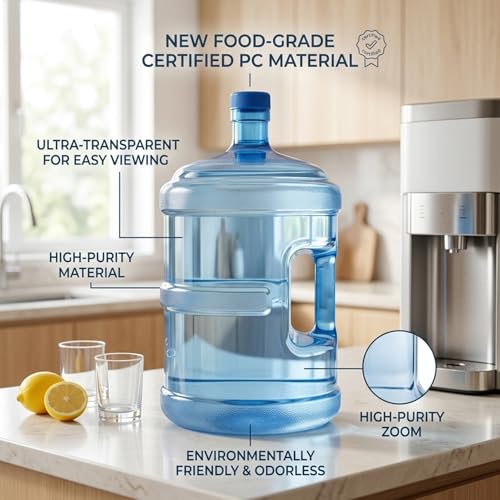 Récipient d'eau réutilisable avec poignée et pichet de 5 gallons