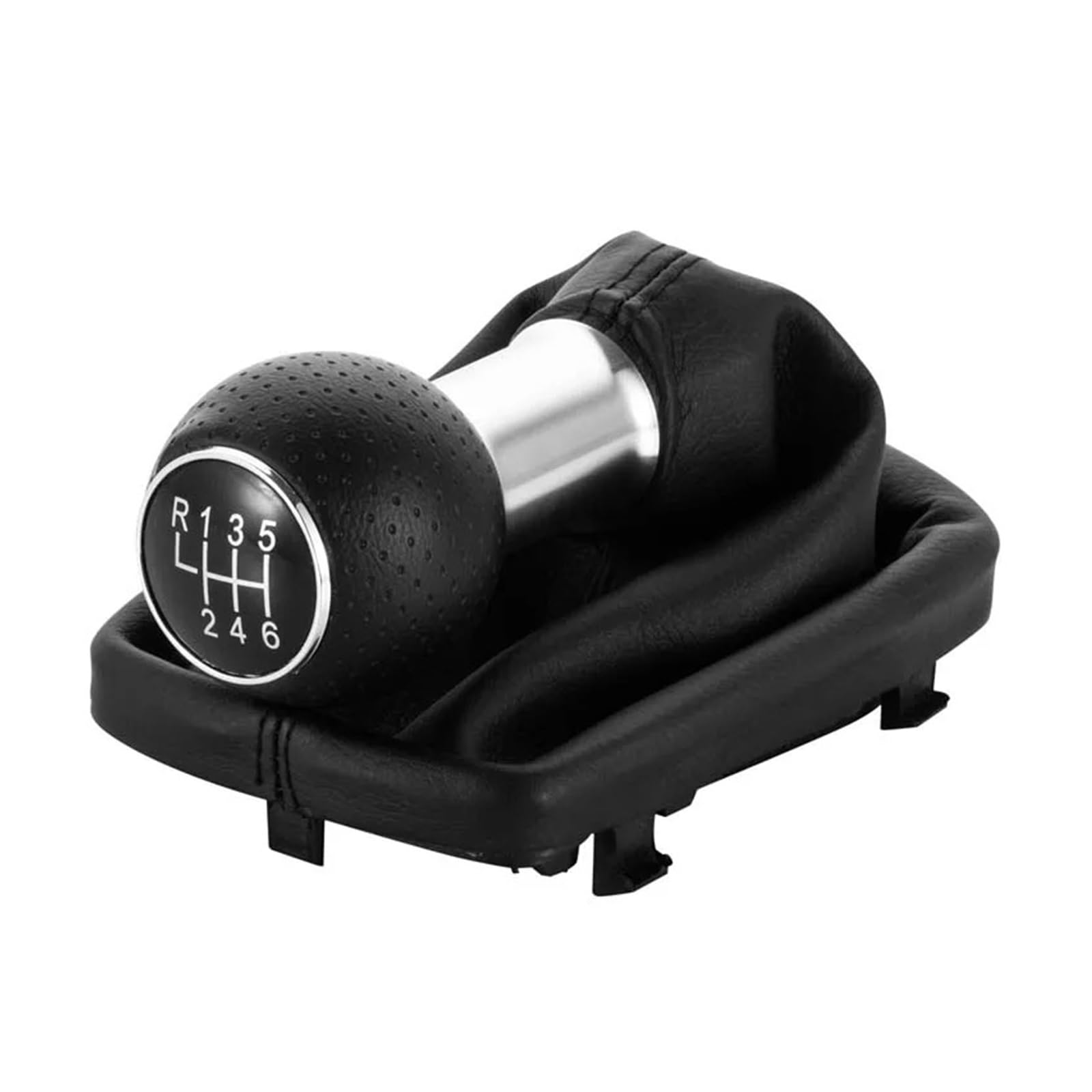 Jxewmtmc Chrome 6 Speed For A3 For S3 2001 2002 2003 12Mm 5/6 Speed Manual Gear Shift Knob Shifter Lever Handle Head Gaiter Boot Cover Gear Stick Shift Cover(Chrome 6 Speed)