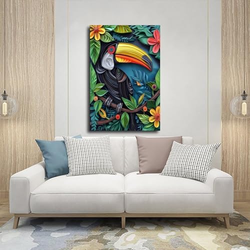 Poster toucan à bec de quille cadeau original oiseau - 5