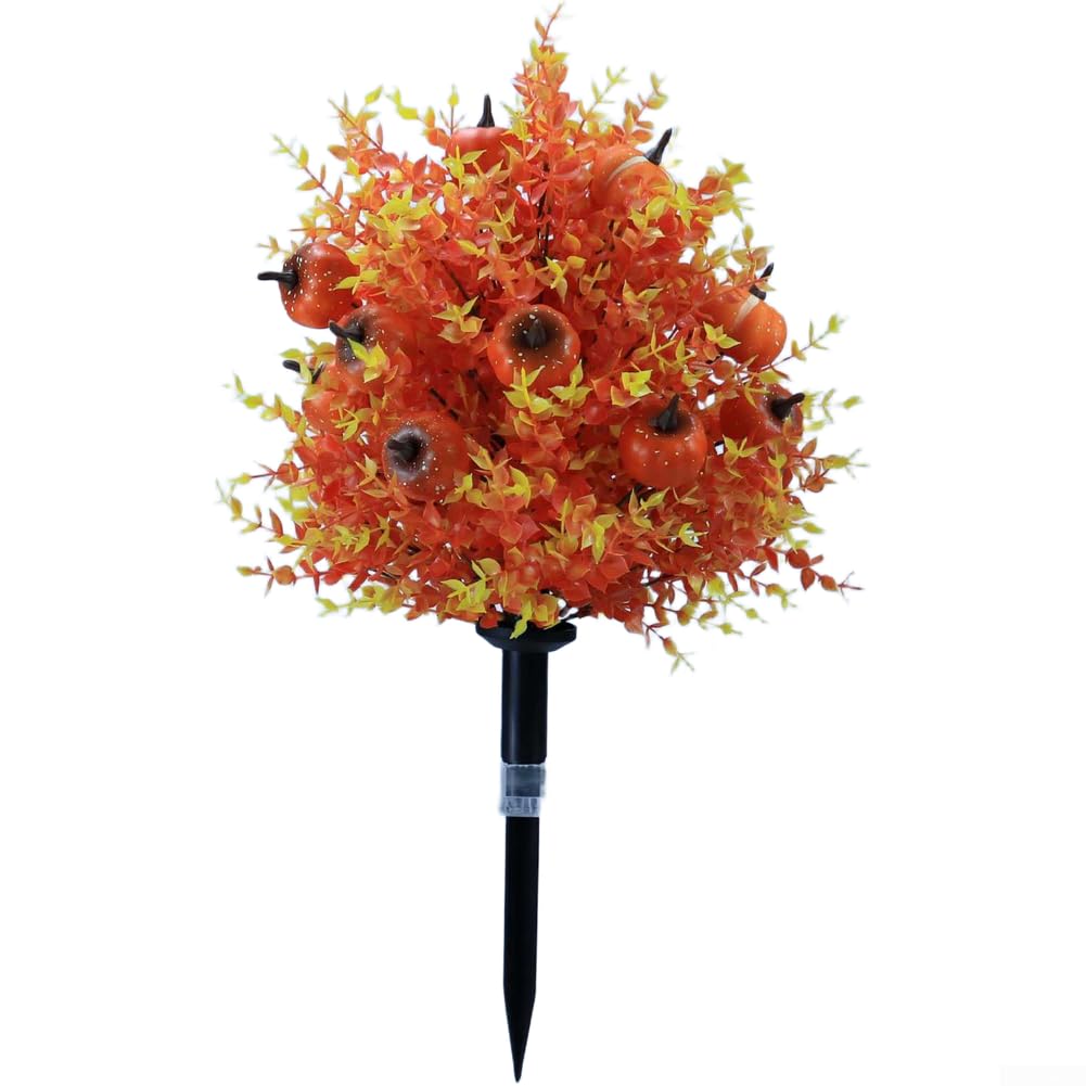 Piquet de Jardin pour fleur Soie Violette Halloween Décoration Extérieur Résistant UV pour Cour Patio Balcon 55cm