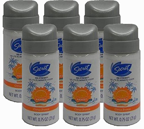 Secret Body Spray, Hawaii Citrus Breeze.75 Ounce (Pack of 6)
