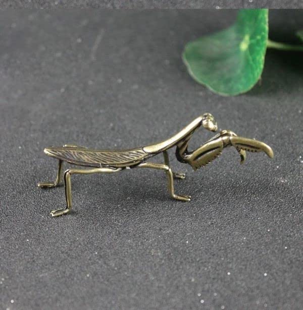 AKa6703　古銅　カマキリ　蟷螂　セミ　蝉　置物 素銅製 蟷螂自在置物 高瀬好山 - 古美術 鐘ヶ江 - Collections -