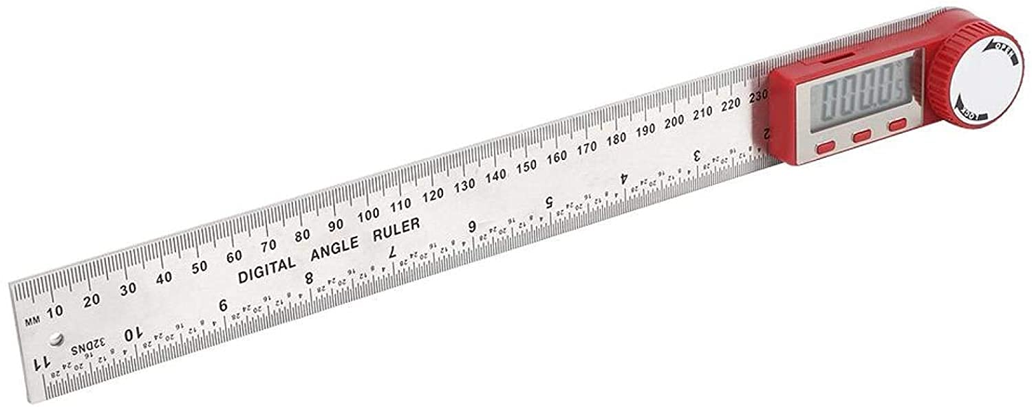WJJ Angolo Righello Multifunzionale Angolo di misurazione ad Angolo ad Alta precisione Electronal Digital Display Angolo Righello Universale 90 Gradi 45 Gronatto for la Lavorazione del Legno