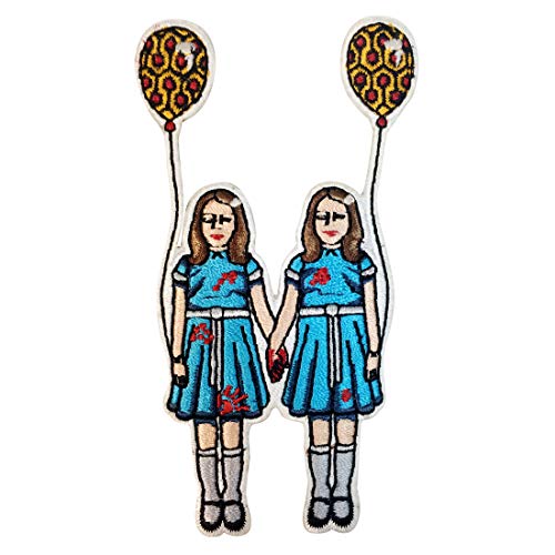 Creepy Scary Hallway Twins Horror Film Movie Parody - Iron on Embroidered Patch Applique