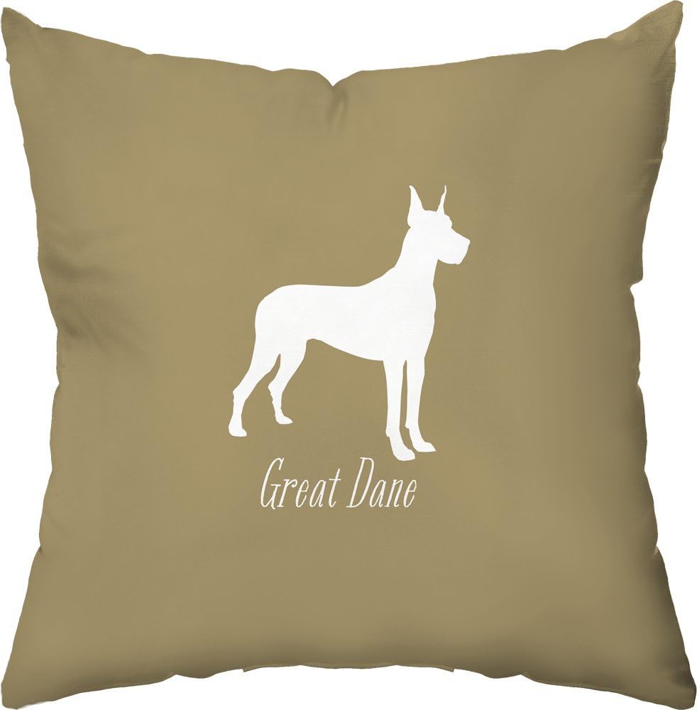 Checkerboard Decorative Throw Pillow, 18 by 18-Inch, Great Dane, Taupe