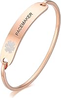 Vista 2 de VNOX Medical Bracelet for Women-Stainless Steel Emergency Medical Alert ID Bangle Bracelet,Free Engraving