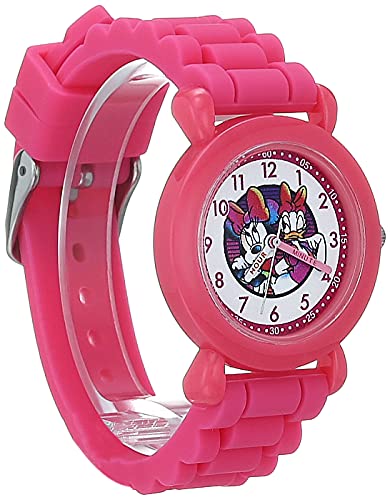 Reloj Minnie Mouse Disney infantil con correa de plástico suave y bisel rosa a color 3
