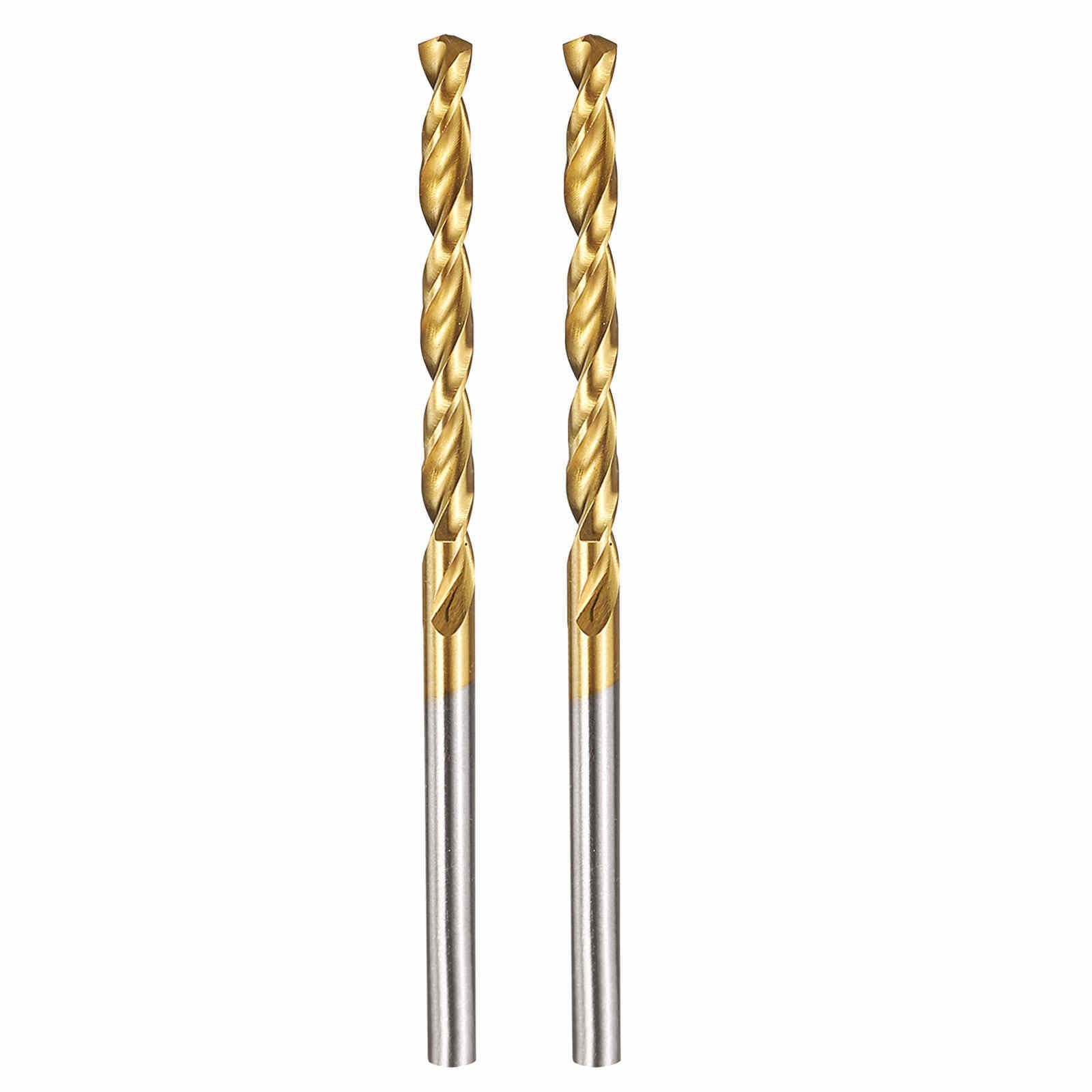 Kozelo 2pcs Drill Bit - [3.7mm Diameter] M42 8% Cobalt HSS Cutting Tool for Machining Hard Metal Stainless Steel Woodworking Handicraft Use, 135° Cutting Angle TiN