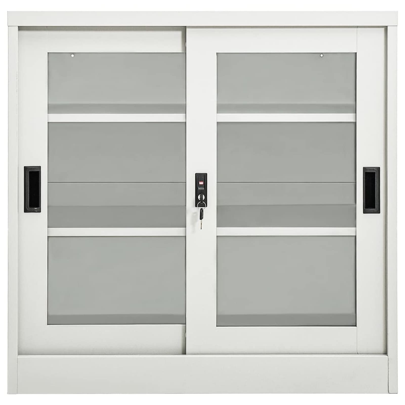 Armadio con Ante Scorrevoli Grigio Chiaro 90x40x90cm in Acciaio