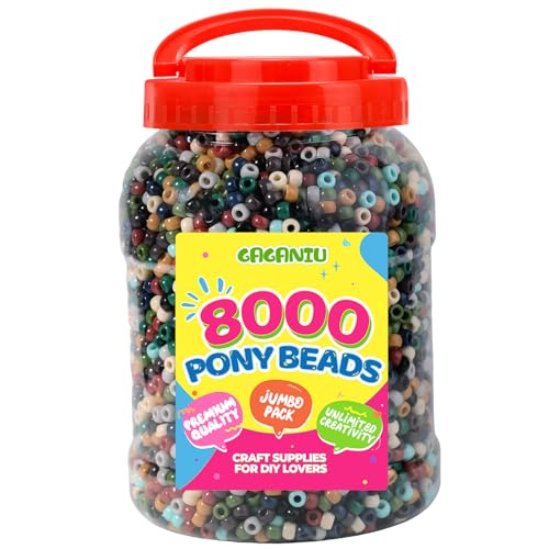 8000 pcs Pony Beads for Bracelet Multi-Colored Making...