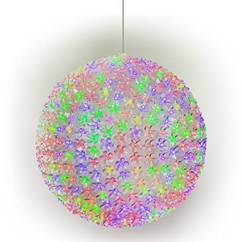 Alpine Corporation COR162MC Sphere Multi-Colored Flashing LED Lights, Indoor or Outdoor Décor Large Twinkling Ornament