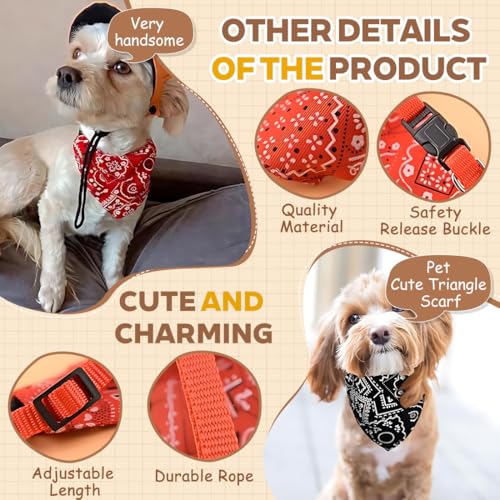 2 Pcs Hunde Bandana Kopftücher, Hundehalstuch Mit Halsband, Dreieckstuch Halsdreiecke Hundehalstcher, Einstellbare Hund Halstuch Für Welpen Kleine Große Hunde Und Katzen
