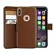 LUPA iPhone Xs Max Wallet case, Durable and Slim, Lightweight with Classic Design & Ultra-Strong Magnetic Closure, Faux Leather, Caramel Brown, for Apple iPhone Xs Max