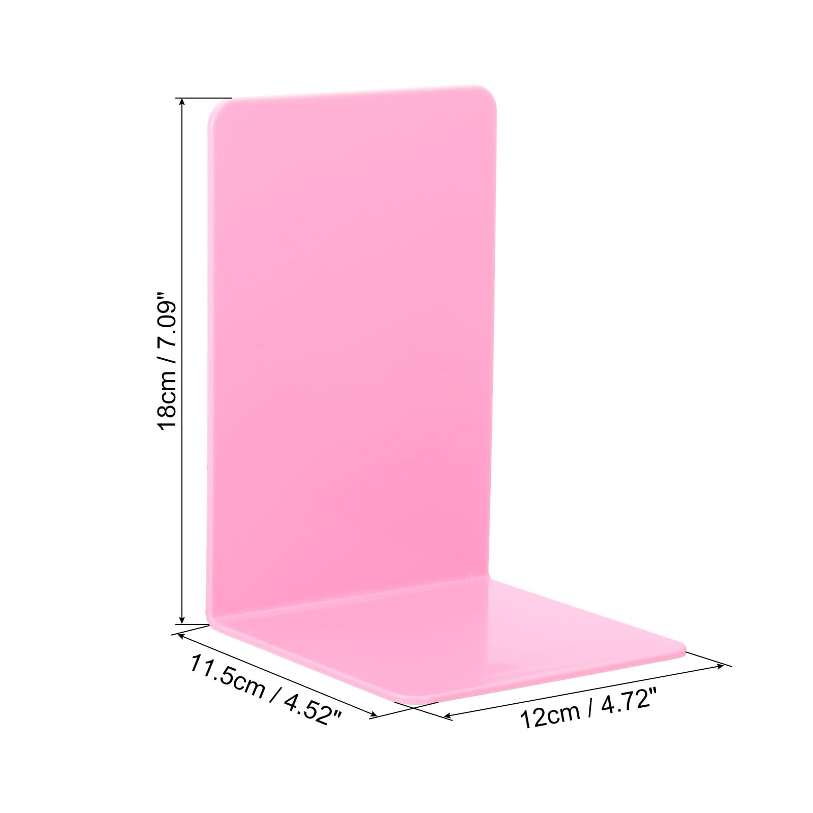 PATIKIL Acrilico Fermalibri, 2pz Plastica L-forma Fermalibri per Mensole Scrivania Mensola Libri Magazine Organizzatore Supporto Supporto per Ufficio Casa Studio Camera, Rosa Rosso