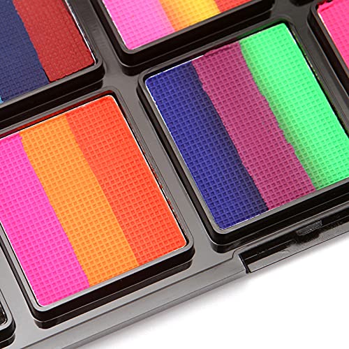 Qudai Kit profissional de pintura facial e corporal de 10 cores Rainbow Water Tintas ativadas Split