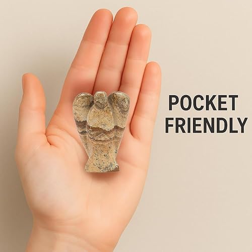 Miniatura 183 de Estatua de ángel de angelita de 2 pulgadas, hermosa piedra preciosa de ángel de la guarda, ángel de cristal natural, tallados a mano para promover