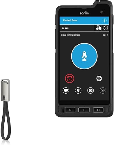 Miniatura 1 de BoxWave Cable compatible con Sonim XP8 - Cargador de llavero USB tipo C, llavero USB tipo C a cable USB tipo A de 8 pulgadas, negro azabache