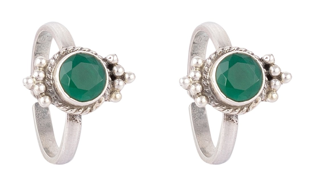 HANDICRAFT FASHION POINT 92.5 Sterling Silver Classic Emerald Toe Ring For Girls And Women (B071H4861V) Amazon Price History, Amazon Price Tracker