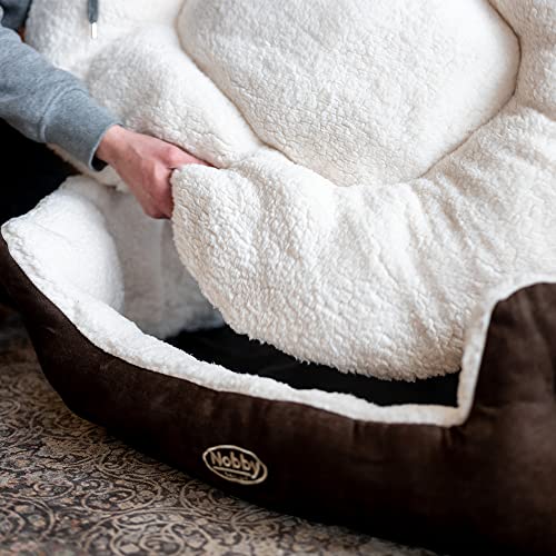 Nobby 71188 Komfortbett für Hunde Taika, 55 x 50 x 21 cm, braun/wollweiß