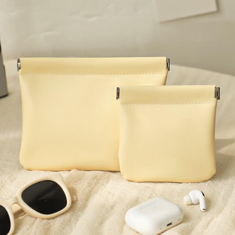 HBJWOV PU Shrapnel Automatic Closure Storage Bag Multifunctional Makeup Portable Carry(12 * 11.5 cm) image 2