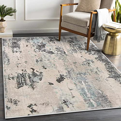 ASIinnsy Teppich Wohnzimmer Kurzflor Abstrakt Teppich Große Grau Modern Teppiche fürs Wohnzimmer...