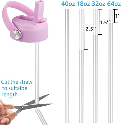 Miniatura 5 de Tapa de popote para Hydro Flask de boca ancha de 32, 40 onzas, tapas de popote con mango flexible y popotes compatibles con HydroFlask, tapa