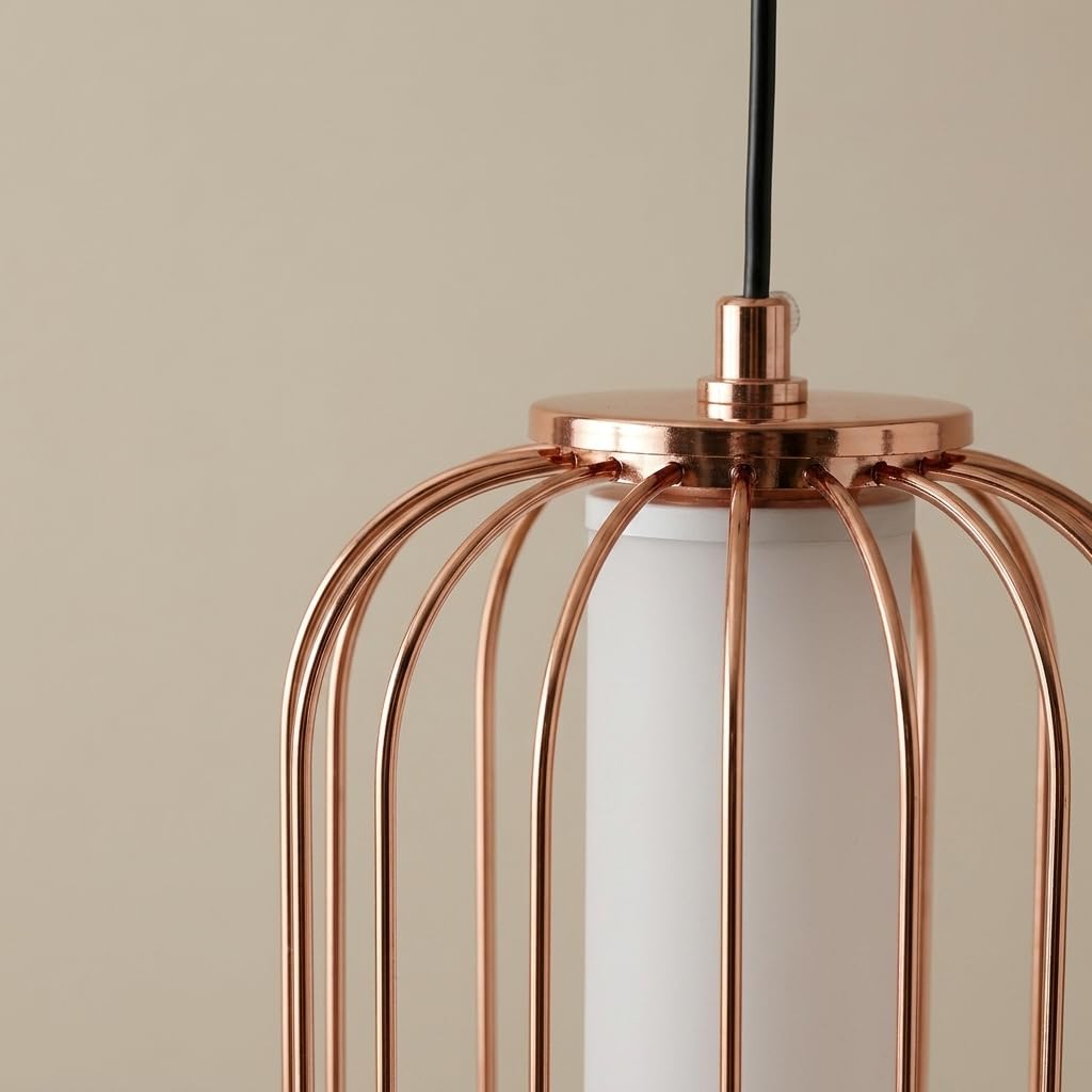 Proudome Rose Gold LED Hanging Light, 3 Color Mode Pendant Ceiling Lamp 3