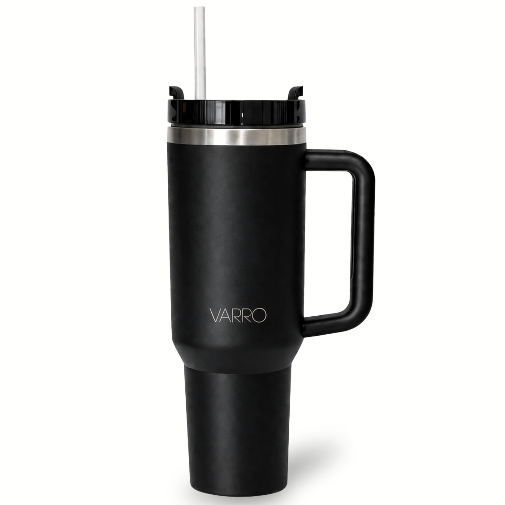 Varro 40oz Insulated Water Bottle with Handle & Straw – Stainless Steel, Large Capacity, Keeps Drinks Cold for Hours