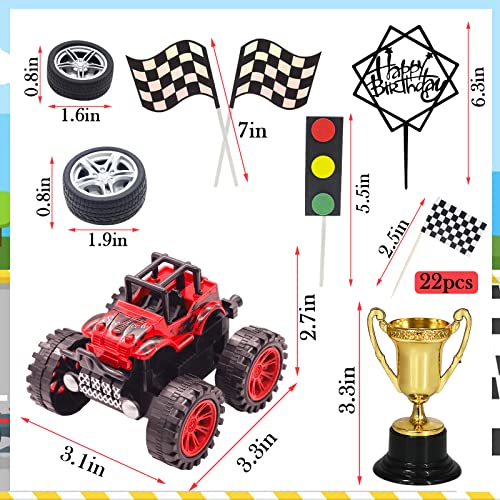 Memovan 0229 Trucks Cake Topper 30Pcs Truck Cake Decorations Racing Car Birthday Cake Cupcake Topper Decoration thumb #1