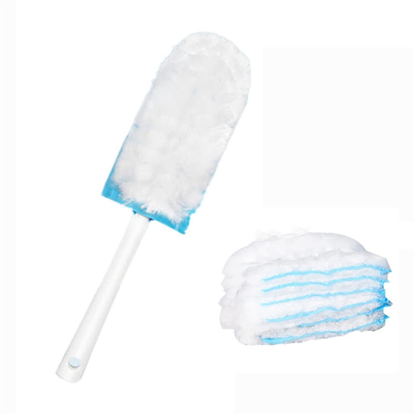 Dusters for Cleaning, Feather with Extended Telescopic Pole,Microfiber Duster with Replaceable Brush Head(White B)