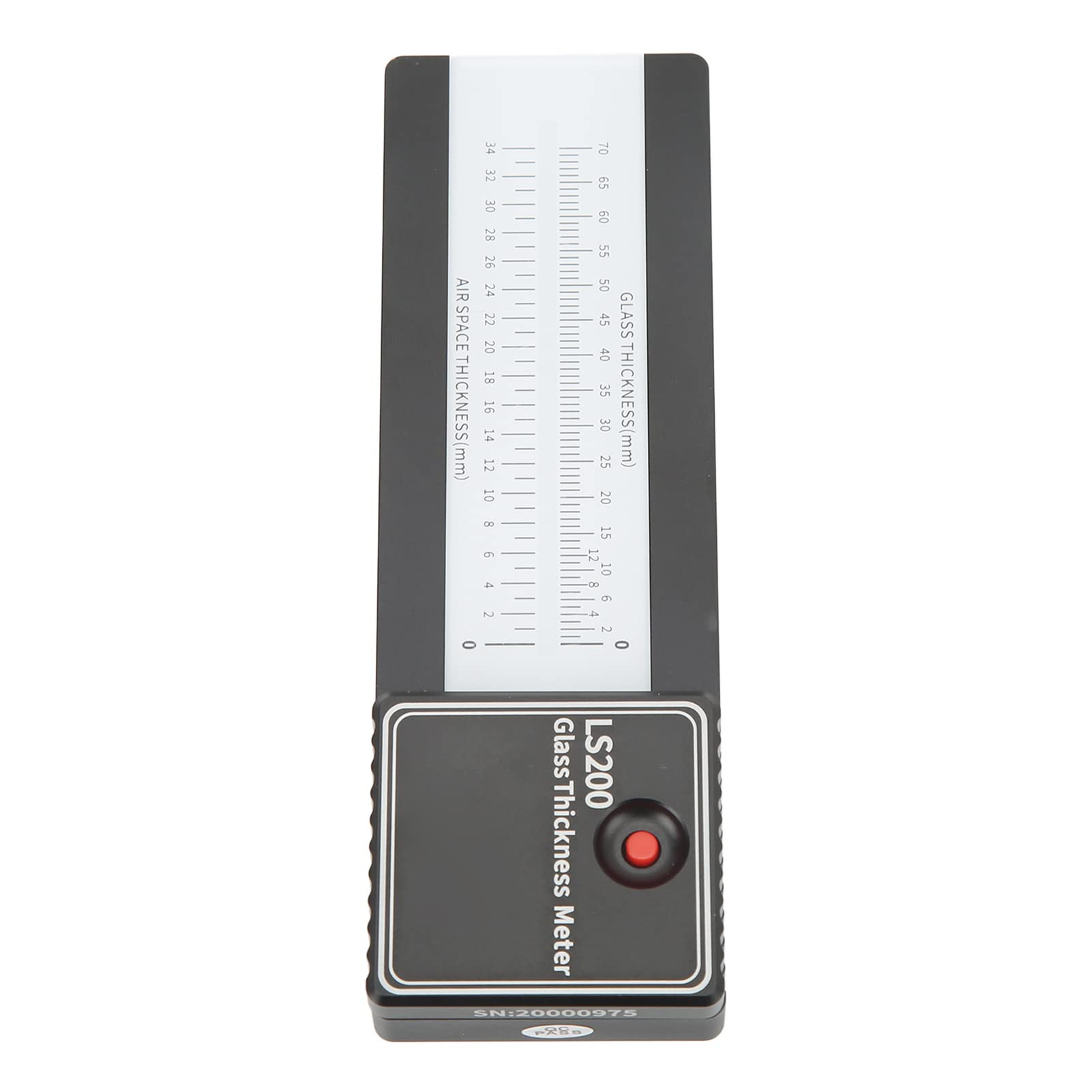 Fafeicy Medidor de Grosor de Vidrio, Aleación de Aluminio, Rango 70mm, Escala Clara, Incluye Bolsa de Almacenamiento