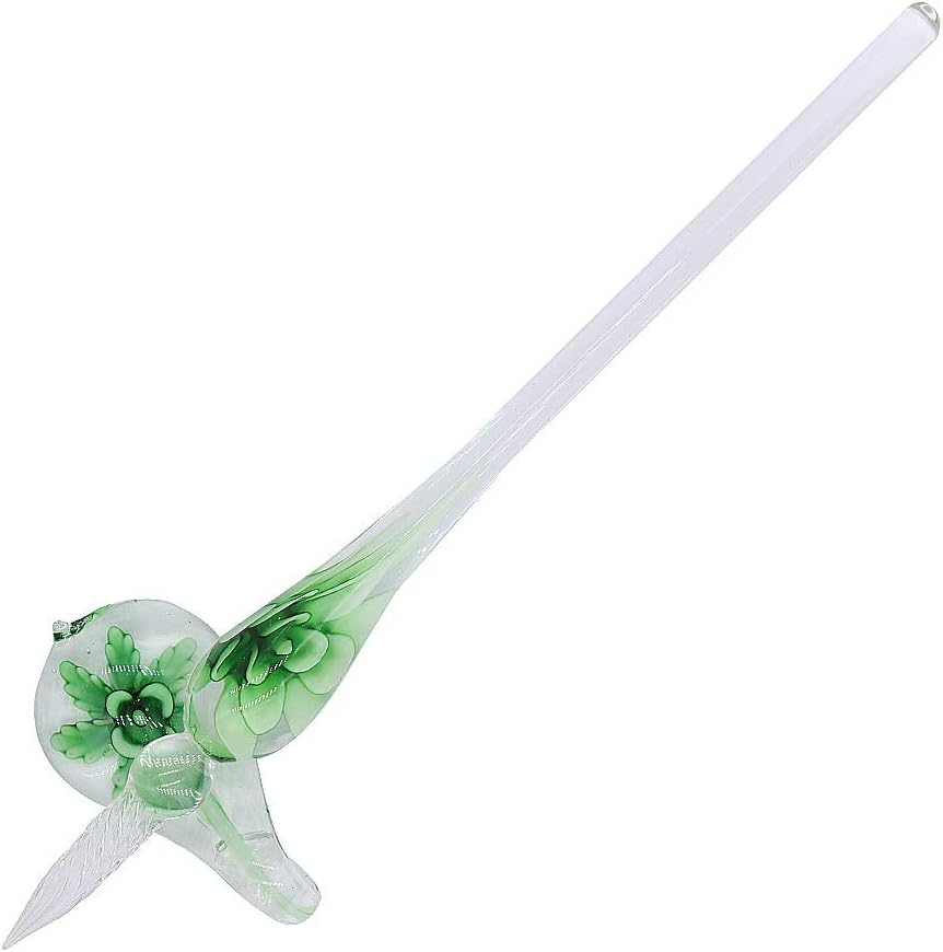SIPLIV Handmade Crystal Glass Intarsia Dip Pen Fountain Pen Kit Vintage Calligraphy Signatures Pen with A Pen Holder, Green - Image 4