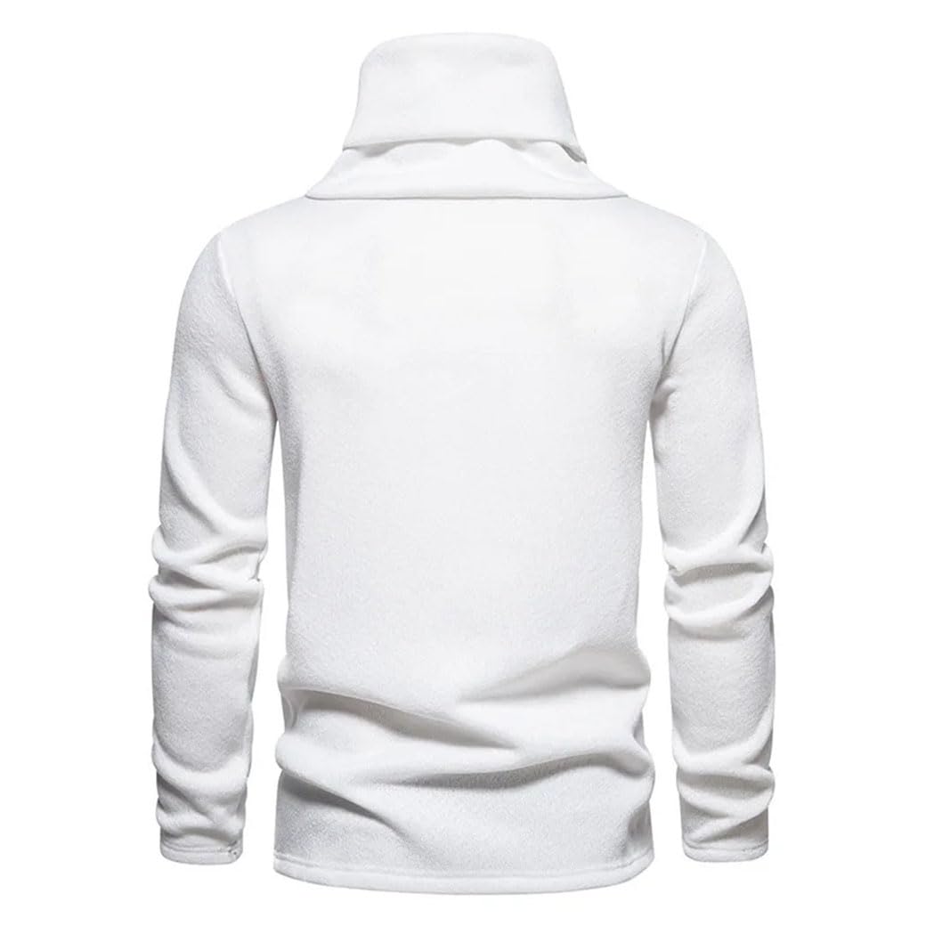 Suéter de cuello alto para hombre, de punto grueso, suave, casual, cálido, estilo vintage, para invierno