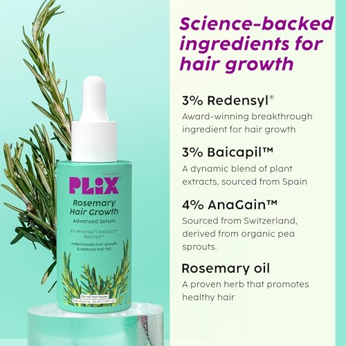 Image of PLIX - THE PLANT FIX Rosemary Advanced Hair Growth Serum with 3% Redensyl, 4% AnaGain, 3% Baicapil, 50 ml | Thicker & Stronger Hair | Prevents Hairfall & Stimulates Hair Follicles | For All Hair Types