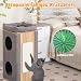 COSTWAY 3-stöckige Kratztonne Katzentonne, Kratzbaum mit Kratzbrett & 3 Matten, Spieltonne für Katzen bis 20 kg, Katzenkratzbaum mit Katzenhöhlen, Katzenturm Katzenhaus Katzenmöbel, Grau+Natur