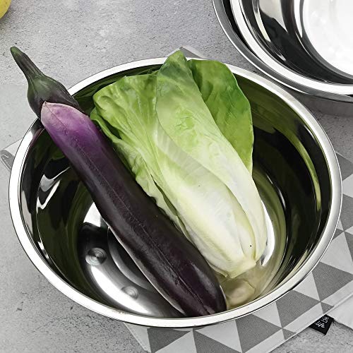 4-Pack de tazones grandes de acero inoxidable, 10 pulgadas miniatura 4