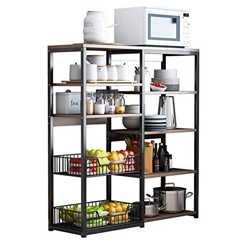 Unidad de estante de almacenamiento de utilidad de cocina 5-Tierx5-Tier para Baker Rack y Estante de Especias Organizador Estante Estante Microondas Carro Soporte para Cocina Gabinete Vajilla (color