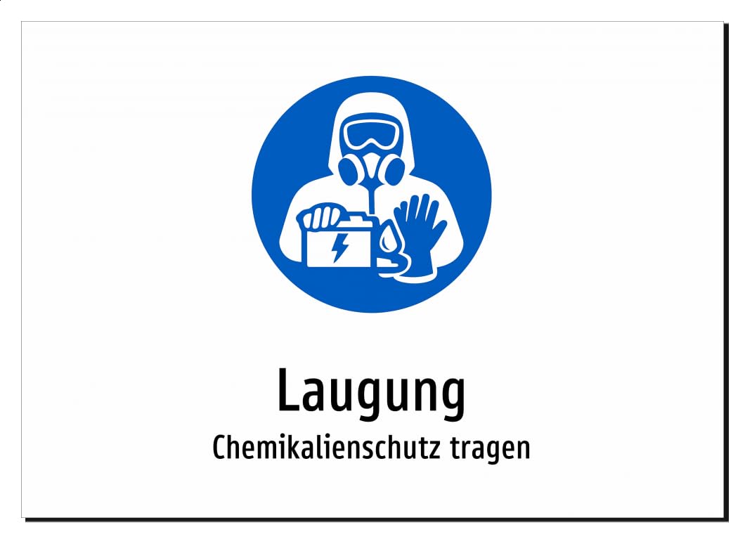 36193-DE-S-13 | Laugung - Chemikalienschutz tragen | Aufkleber A2, 594 x 420mm | mit Symbolgrafik und Text