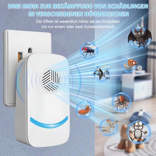 Bugshield Milben Stecker Ultraschall Gegen Milben 2026,Skield Bug Shield Milbenstecker, Effizientes Reduzieren von Milben Plug Für Schlafzimmer & Wohnbereiche Against Mite Bettwanzen (2)